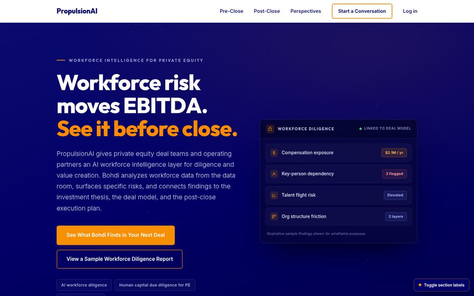 PropulsionAI homepage build