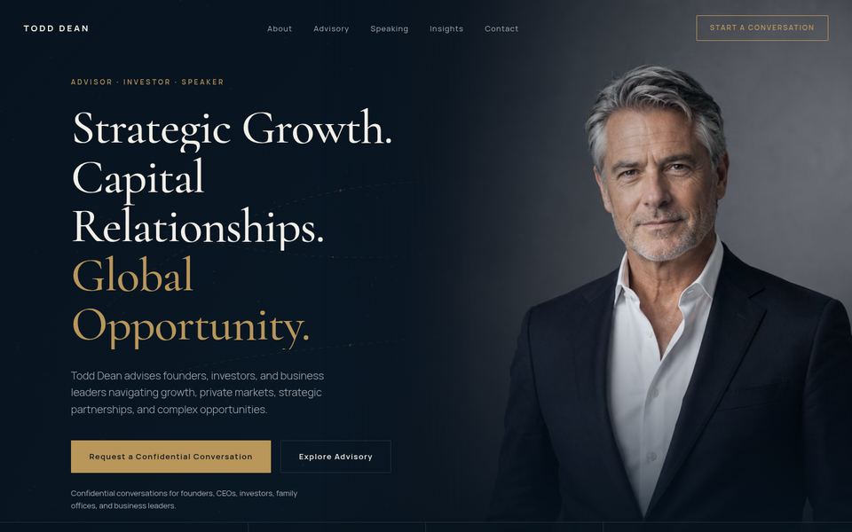 Todd Dean · TD Global Partners homepage build