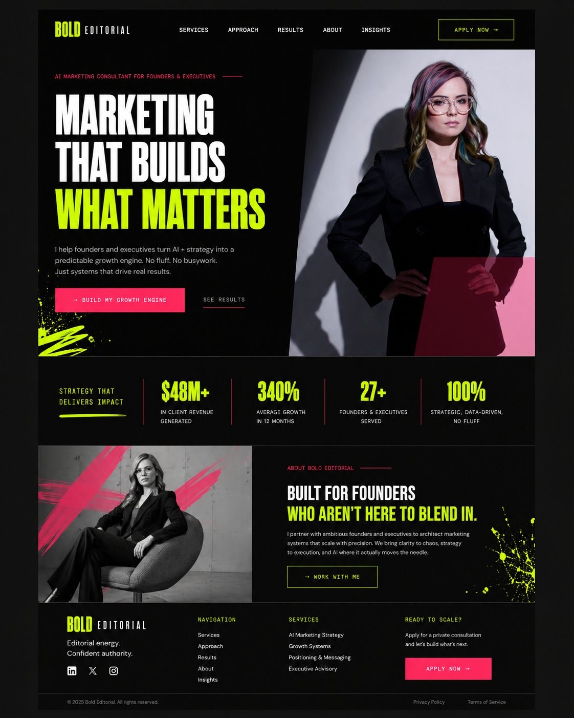 Bold Editorial template direction